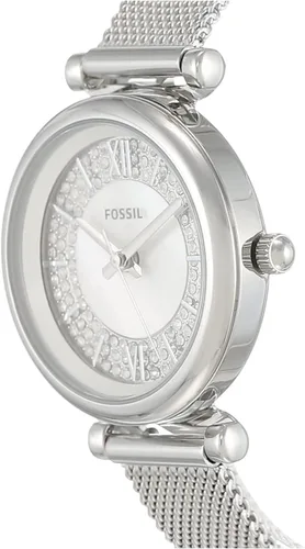 Miniatura 4 de Fossil Carlie Mini - Reloj casual de cuarzo de acero inoxidable y piel para mujer