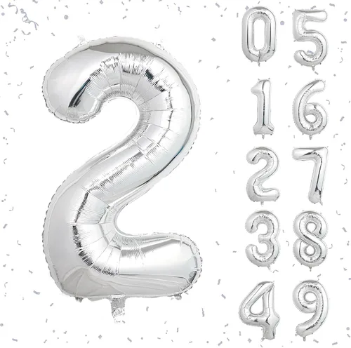 Miniatura 51 de Globos de números azul claro de 40 pulgadas, globos de aluminio de Mylar con helio para cumpleaños, globo número 6 para decoración de fiestas
