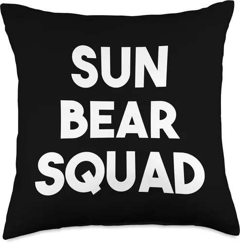Sun Bear Squad Funny Sun Bear Lover - Almohada de 18 x 18 pulgadas, multicolor