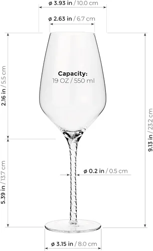 Miniatura 3 de Copas de cristal de vino de 19 onzas, juego de 4 - Copas grandes para vino tinto o blanco - Vaso 100% sin plomo - Pinot Noir - Borgoña - Burdeos