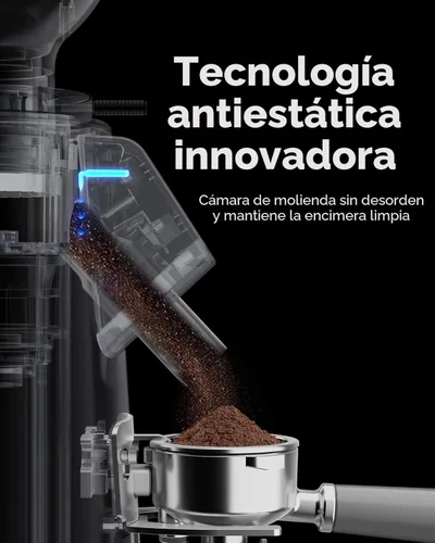 Miniatura 3 de MOKKOM Molinillo de café profesional de rebabas planas de 64mm con 100 ajustes de molienda, cuerpo de acero inoxidable totalmente metálico
