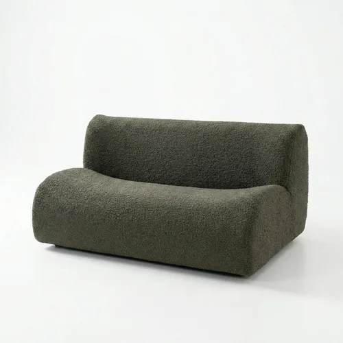 Miniatura 8 de Sofá individual modular curvado, sofá sherpa de espuma de 33 pulgadas, cómodos sofás de peluche para espacios pequeños, sofás modulares modernos