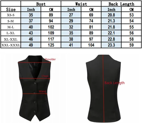 Miniatura 2 de Lilis Chaleco ajustado regular para mujer, trajes de vestir de negocios, chaleco con botones