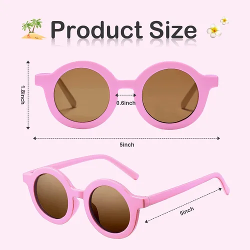 Miniatura 2 de HCDHAKN Gafas de sol para niños y niñas, recuerdos de fiesta, a granel, redondas, para niños de 2 a 10 años, gafas de sol coloridas para exteriores
