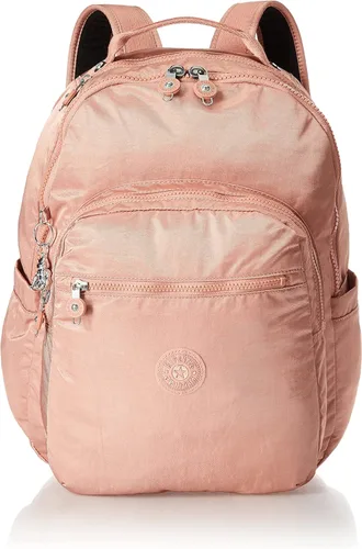 Miniatura 58 de Kipling Seoul - Mochila grande metálica para portátil de 15 pulgadas, Agua (Aqua Flowers)