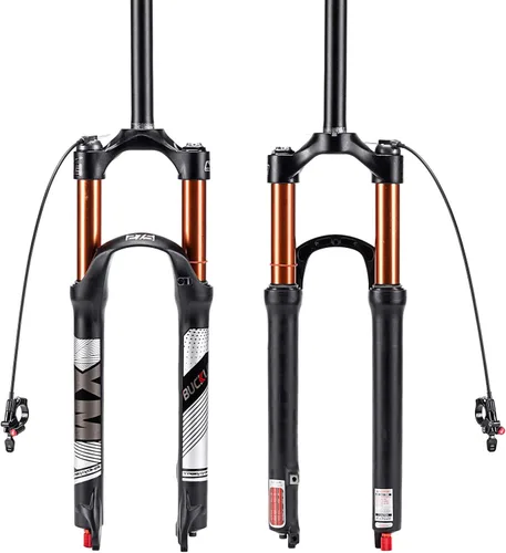 Miniatura 13 de BUCKLOS Horquilla MTB de Suspensión de Aire de 120mm para Viaje, 26/27.5/29, Ajuste de Rebote 1 1/8 Tubo Recto/Conico QR 9mm, Bloqueo Manual/Remoto