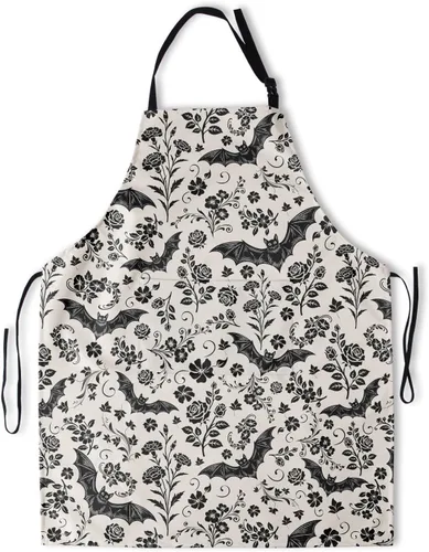 Miniatura 9 de Delantal resistente a las manchas con cuello ajustable y bolsillos para adultos unisex, mujeres, hombres, chef, horneado, cocina, barbacoa, parrilla