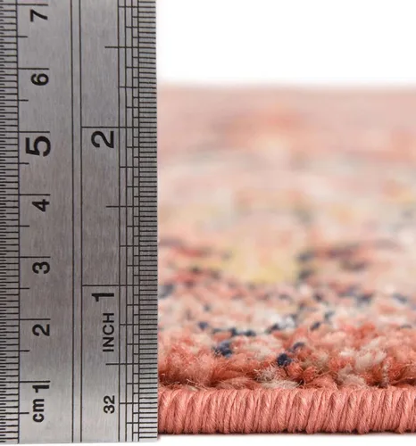 Miniatura 5 de Unique Loom Lola Collection - Alfombra clásica (octágono de 5 pies 1 pulgada, rojo ladrillo/beige)