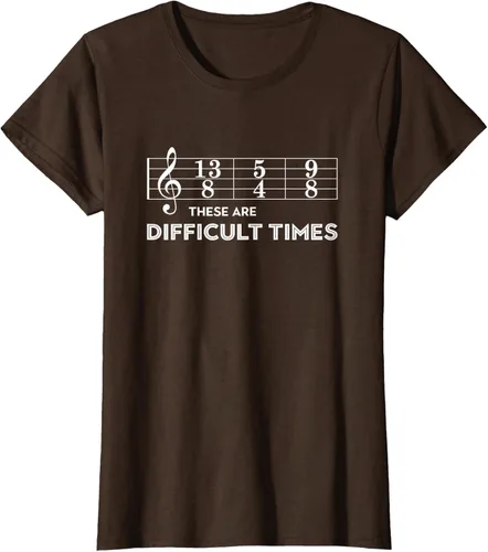 Miniatura 18 de Musician - Camiseta con texto en inglés "These are Difficult Times", talla S