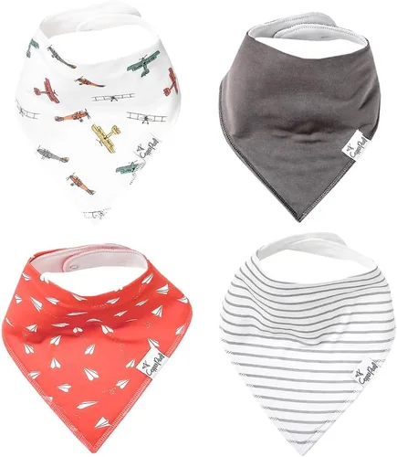 Miniatura 25 de Copper Pearl Baby Bibs 4 Pack, Printed Bandana Drool Bibs for Baby Girl & Boy, Soft Cotton Drooling Teething Bibs Claire