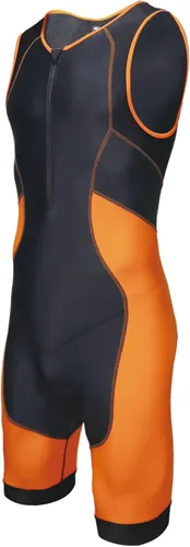 Miniatura 6 de Triathlon Suits Mens One-Piece Sleeveless Trisuits Skin Wet Suit for Running Cycling Swimming 2-Negro - Anaranjado