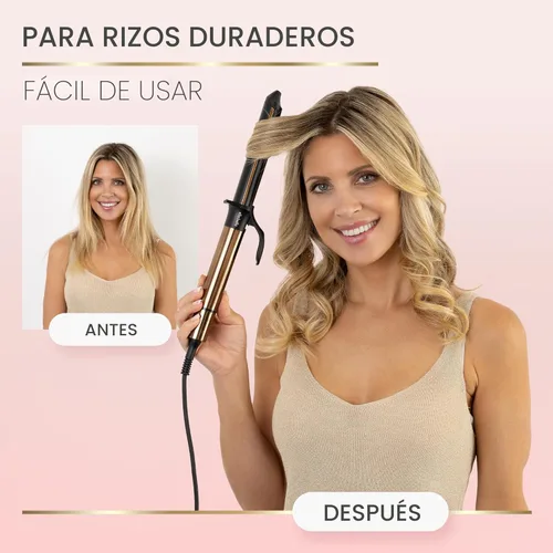 Miniatura 3 de ELLA BELLA® Rizador de pelo profesional de 1 pulgada • Rizador de pelo profesional • Varita rizadora • Plancha rizadora de cerámica • Transforma tu