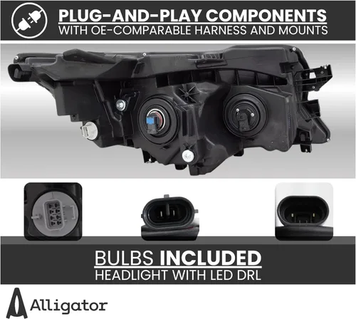 Miniatura 9 de Conjunto de faros delanteros compatible con Honda Pilot (2016-2018), Ridgeline (2017-2020) Faro halógeno certificado CAPA, izquierda/lado