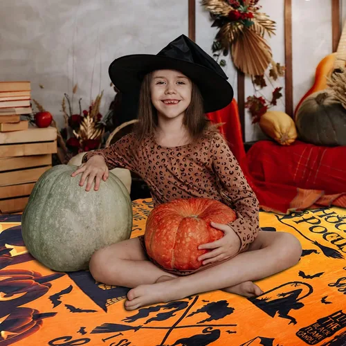 Miniatura 4 de Metawu Manta de bruja de Halloween para mujer, manta de franela de vellón para sofá, cama, silla, decoración de Halloween, manta de 50 x 60 pulgadas