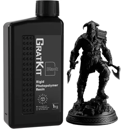 GratKit Resina rígida 8K 10K, impresora 3D, resina de fotopolímero de curado UV de 405 nm, resina de impresión 3D de bajo olor, 35.27 oz, color negro