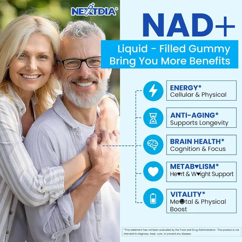 Miniatura 8 de Suplemento liposomal Nad+ para mujeres y hombres - Gomitas Nad de absorción máxima más resveratrol, fisetina, quercetina, TMG, cafeína, B12