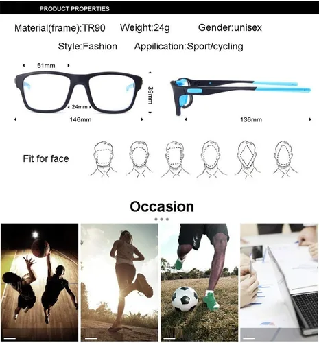 Miniatura 3 de Runspeed Gafas deportivas protectoras de seguridad para adultos y jóvenes Negro/Rojo