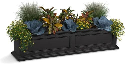 Miniatura 21 de Mayne Fairfield - Maceta con ventana de 2 pies, con riego automático, resistente a la intemperie para flores, diseño duradero para uso en Negro
