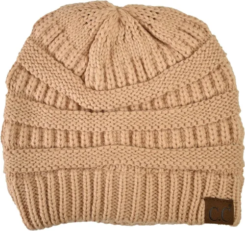 Miniatura 380 de C.C Trendy Warm Chunky Soft Stretch Cable Knit Beanie