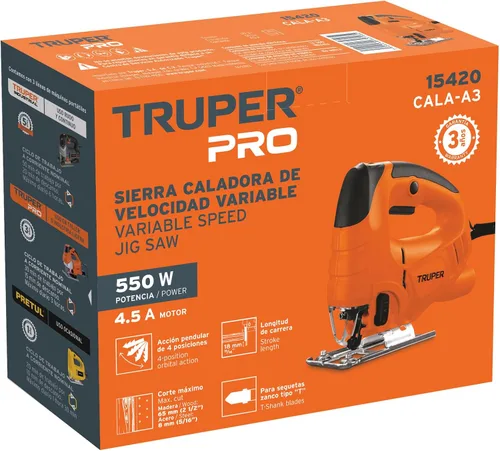 Miniatura 4 de TRUPER CALA-A3 - Sierra caladora de servicio medio de 550 W