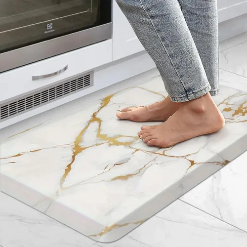 Miniatura 11 de MAYHMYO Tapete de cocina bohemio, antifatiga, étnico, acolchado, color naranja y azul, alfombras de cocina antideslizantes para cocina, suelo