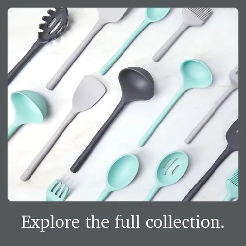 Miniatura 6 de Tovolo Espátula de silicona para cocinar espuma de mar verde aguamarina, núcleo flexible, no tóxica, segura para alimentos, espátula de silicona sin