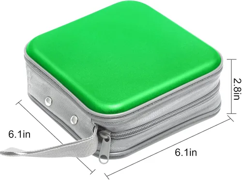 Miniatura 6 de Siveit Estuche para CD, Capacidad para 40 CD/DVD, Cartera Portadora de Estuches de Plástico Duro para Discos DVD, Carpeta de Almacenamiento