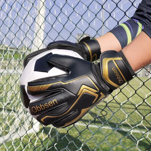 Miniatura 8 de Guantes de portero de fútbol con espinas para los dedos, guantes de portero de fútbol para niños, jóvenes y adultos, agarre fuerte antideslizante