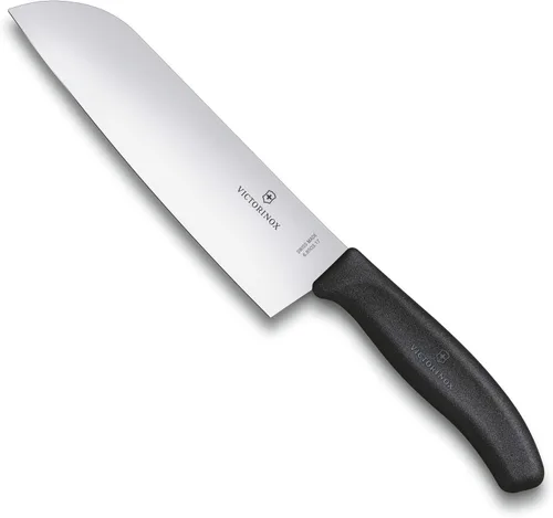 Victorinox - Cuchillo Santoku clásico suizo de 17 cm (en blíster), color negro