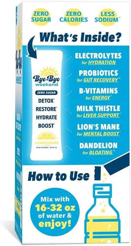 Miniatura 7 de Lemonade Drink Mix - Electrolitos, probióticos, vitaminas para el hígado y el intestino - Adiós hinchazón, fatiga, niebla cerebral, cero azúcar