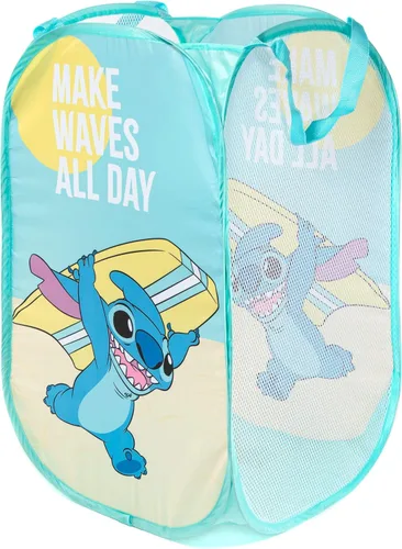 Miniatura 2 de Jay Franco Disney Lilo & Stitch Make Waves Cesta Emergente para Ropa Sucia - Cesta/Bolsa de Malla para Lavandería con Asas Duraderas
