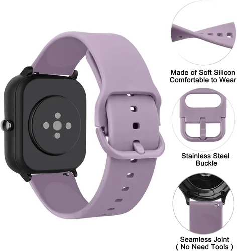 Miniatura 2 de Oumida TPU Bands for Amazfit Bip 3 Pro/Bip 3/ Bip U Pro/Bip U/Bip S/Bip Lite/Bip S Lite/GTS 42mm, 20mm Quick Relase Soft Straps with Metal Buckle