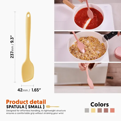 Miniatura 2 de Espátula de silicona de platino – Espátula de silicona sin BPA para cocinar – Utensilios de cocina resistentes al calor para sartenes antiadherentes