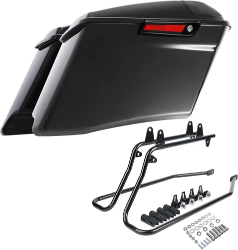 Miniatura 39 de Kit de soporte de conversión para alforjas extendidas de 4" TCMT, compatible con Harley Heritage Softail Fatboy FLSTF Breakout 1984-2017, negro