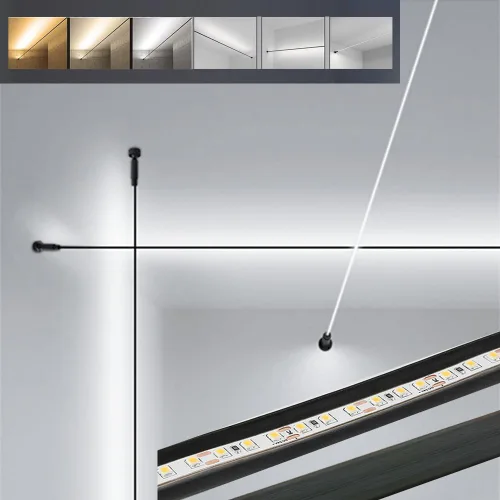 Skyline - Tira de luz de acero lineal, lámpara de pared lineal, decoración familiar, barra de acero, barra de pasillo, longitud de bricolaje, corte