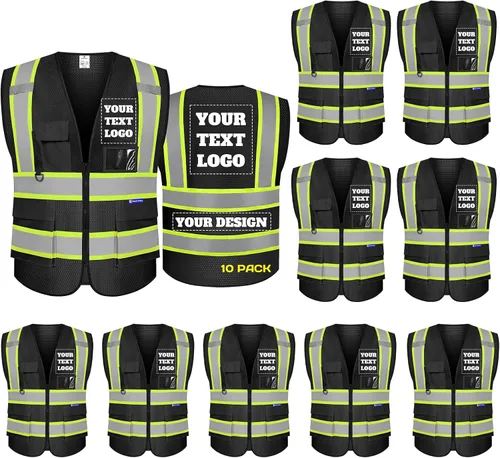 Miniatura 27 de BeautyWill Chaleco de seguridad personalizado con logotipo reflectante de alta visibilidad Clase 2 de alta visibilidad Seguridad Chaleco de trabajo