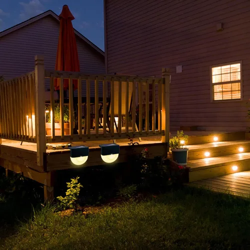 Miniatura 2 de OSALADI 4 Pcs Black Solar Fence Lights Outdoor Wall Lamps Energy-Saving LED for Garden Patio Deck Step Lighting