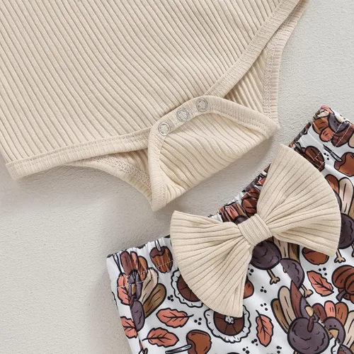 Miniatura 93 de Kuriozud Conjunto de mameluco con volantes para bebé recién nacida, con volantes, lindo conjunto de pantalones acampanados con diadema