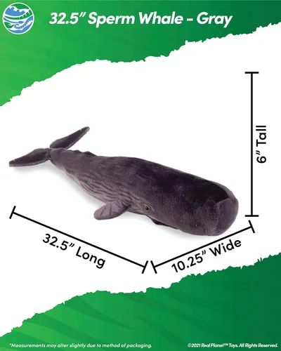 Miniatura 2 de Real Planet Peluche de ballena, regalo realista para niños de todas las edades, peluche grande de ballena esperma del océano, regalos de cumpleaños