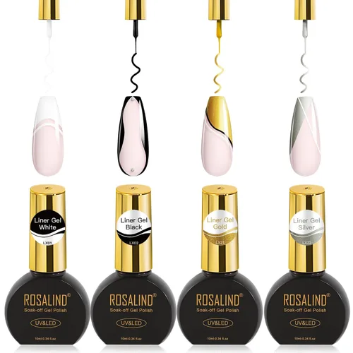 Miniatura 20 de ROSALIND - Juego de esmaltes de uñas en gel, 12 colores, blanco, nude, marrón, esmalte de uñas semipermanente, juego de esmaltes de uñas en gel