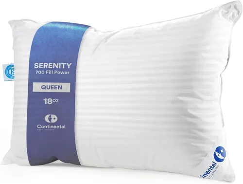 Miniatura 22 de Continental Bedding Almohada de Plumón de Ganso Serenity Plumón Blanco Húngaro 700 Fill Power Funda de Algodón Damasco 400TC Fabricado