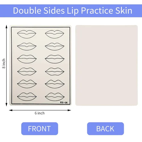 Miniatura 2 de 6 hojas de práctica de microblading piel tatuaje tatuaje piel maquillaje permanente piel labio piel piel labios piel falsa doble cara práctica piel