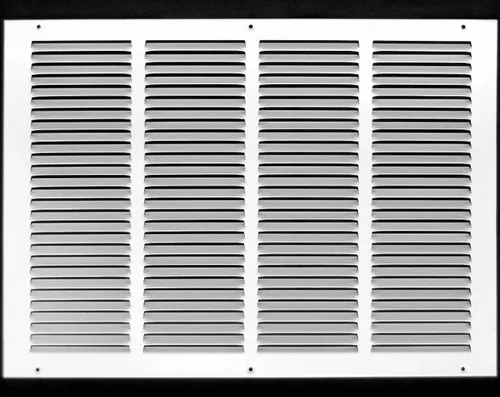 Miniatura 70 de HVAC Premium 30' x 10' [Abertura de conducto] Rejilla de aire de retorno de acero estampado plano - Pared lateral y techo - Cubierta de conducto