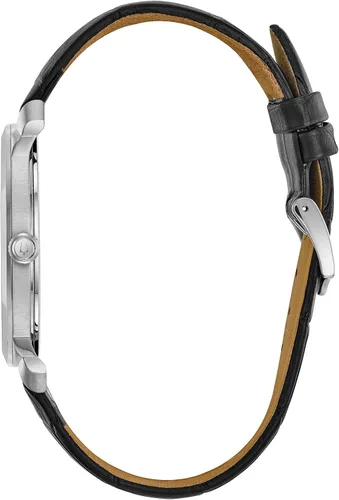 Miniatura 2 de Bulova Men's Classic 3-Hand Quartz Black Leather Strap Watch, Roman Numeral Markers, 41mm