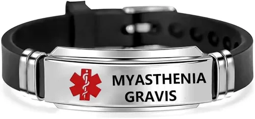 Miniatura 7 de NanMuc Pulsera de identificación de alerta médica roja de primeros auxilios de emergencia grabada con láser Alerta de salud ajustable pulsera