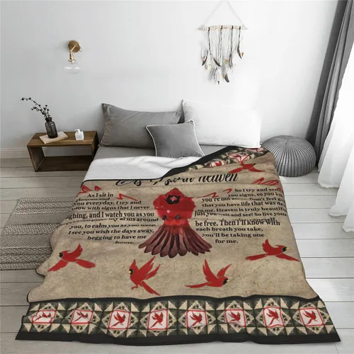 Miniatura 5 de Manta de Cardenal Rojo Heaven Cardinal Decor Manta de Tiro Regalos para Niñas Niños As I Sit in Heaven Ropa de Cama de Sofá Súper Cálida Suave Felpa