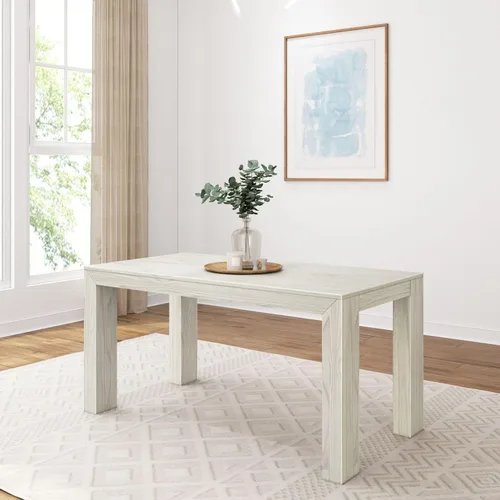 Miniatura 15 de Plank+Beam Mesa de comedor de 48 pulgadas, mesa de cocina de madera maciza de 48 pulgadas, mesa de comedor rectangular para comedor, oficina