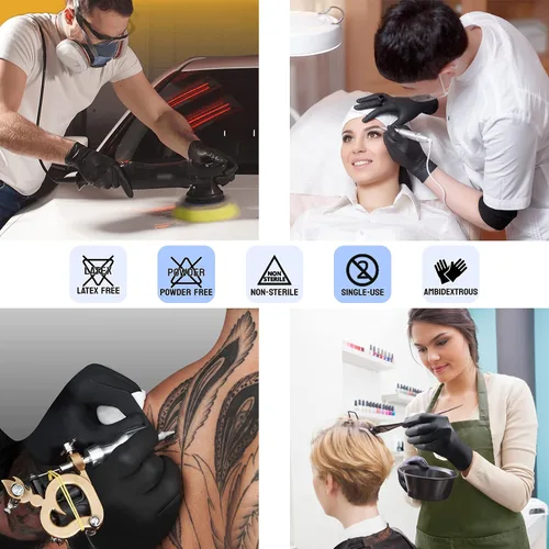 Miniatura 4 de SAFE HEALTH Guantes desechables industriales de nitrilo, caja grande de 3.5 mil, sin polvo, sin látex, salón de belleza, estudio de uñas, reparación