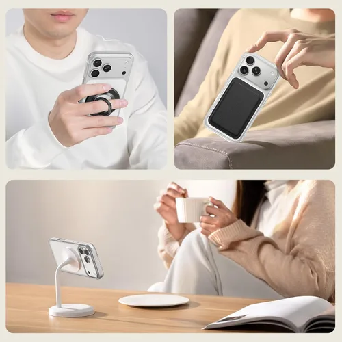Miniatura 6 de SYNCWIRE Paquete de 3 adhesivos MagSafe, compatible con anillo MagSafe, anillo de metal compatible con carga inalámbrica, anillo magnético