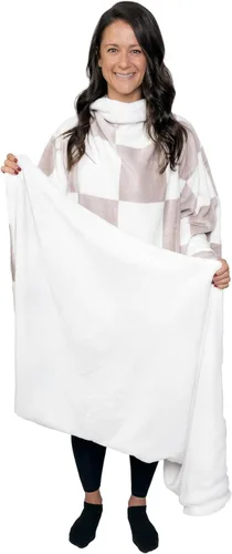 Miniatura 12 de Snuggie Manta original con mangas y bolsillos, acogedora manta de gran tamaño para hombres y mujeres adultos, talla única, 71x54